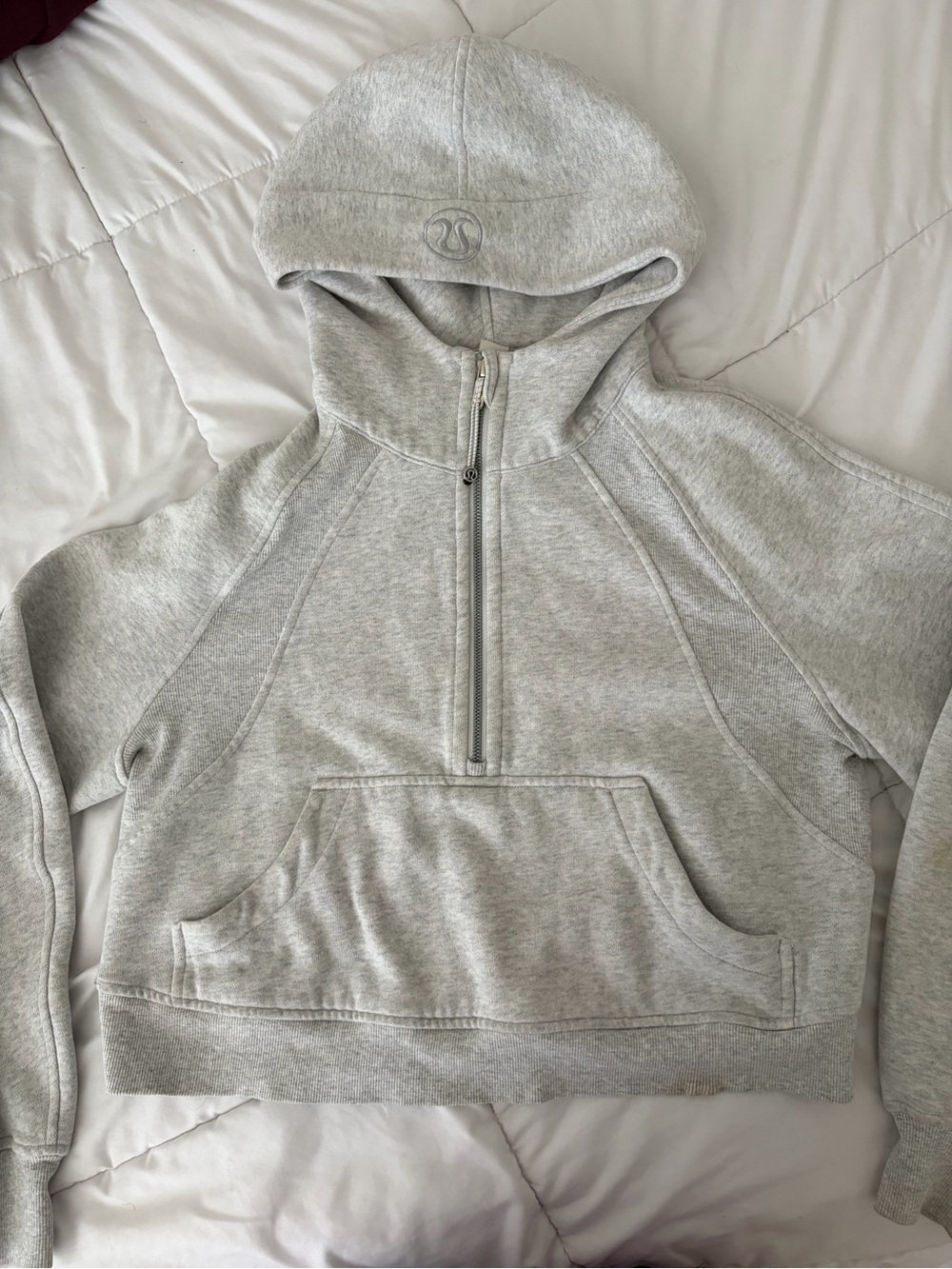 lululemon athletica Light Gray Women's Half-Zip Hooded Sweater